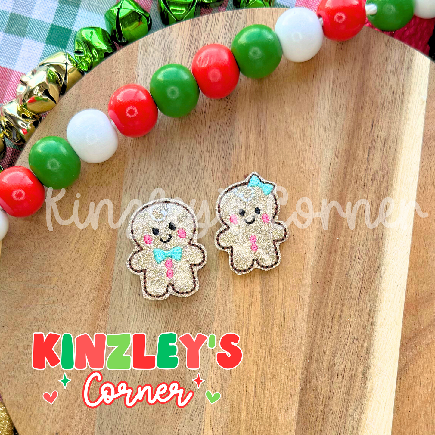 Tiny Gingerbread Feltie Pair