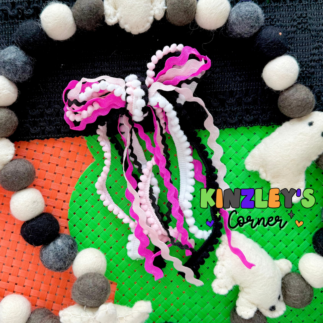 Pink & Black Whimzy Bow