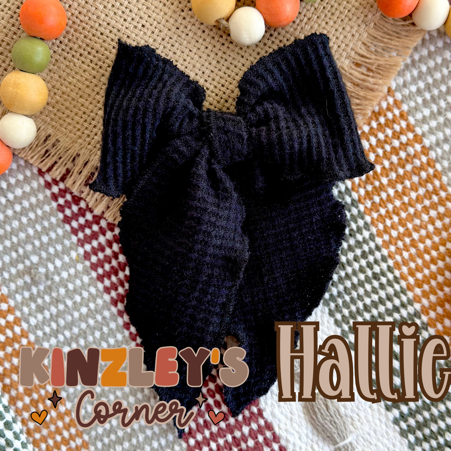 Black Waffle Knit Hallie