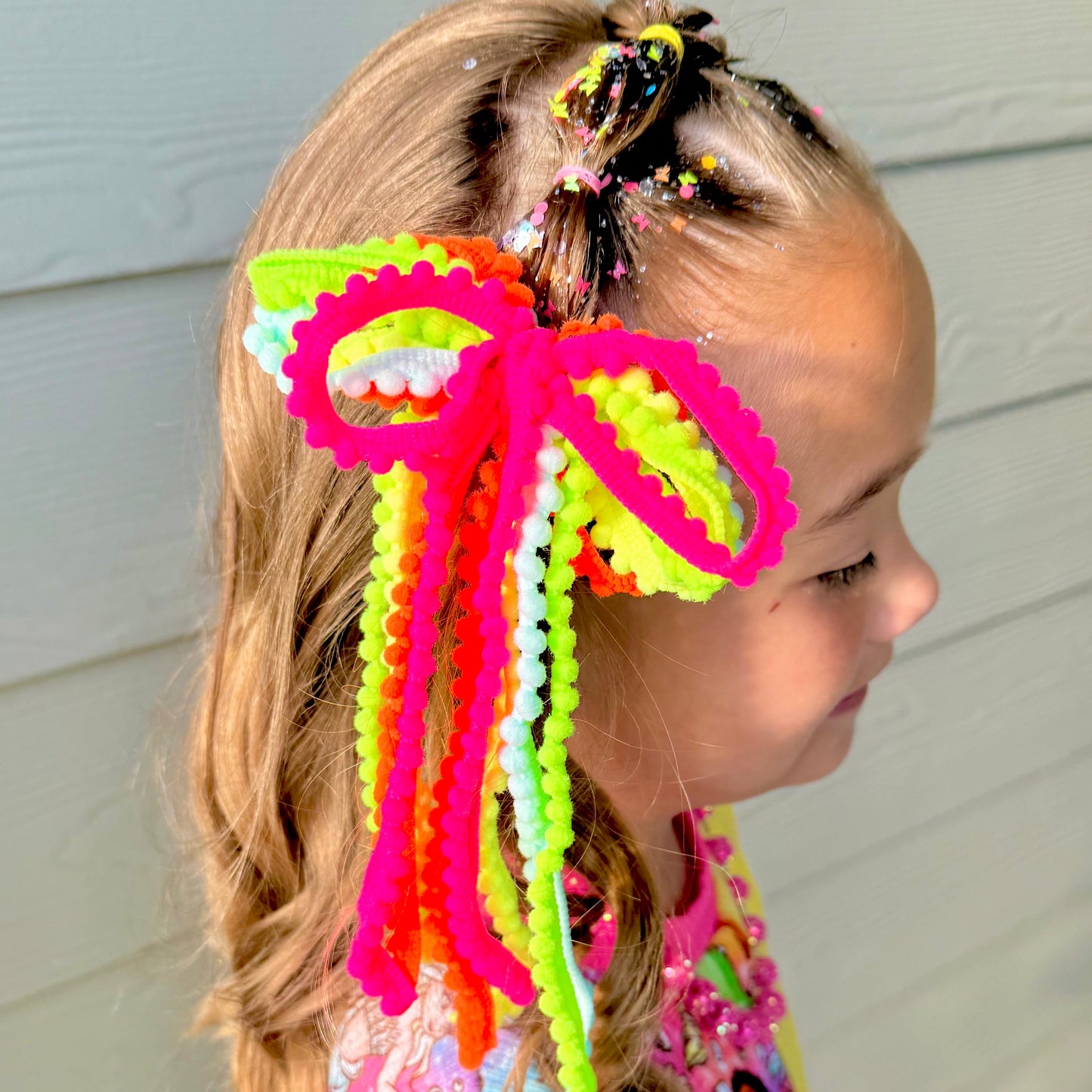Neon Whimzy Ribbon Bow