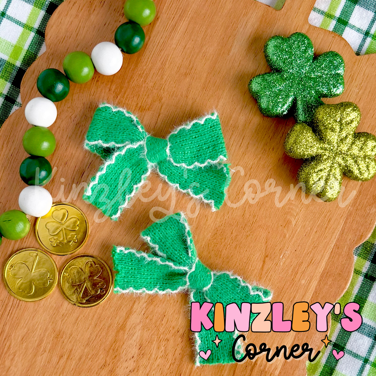 Green Moonstitch Bow