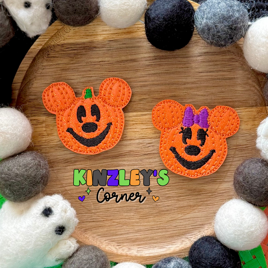 Mouse Pumpkin Feltie Pair