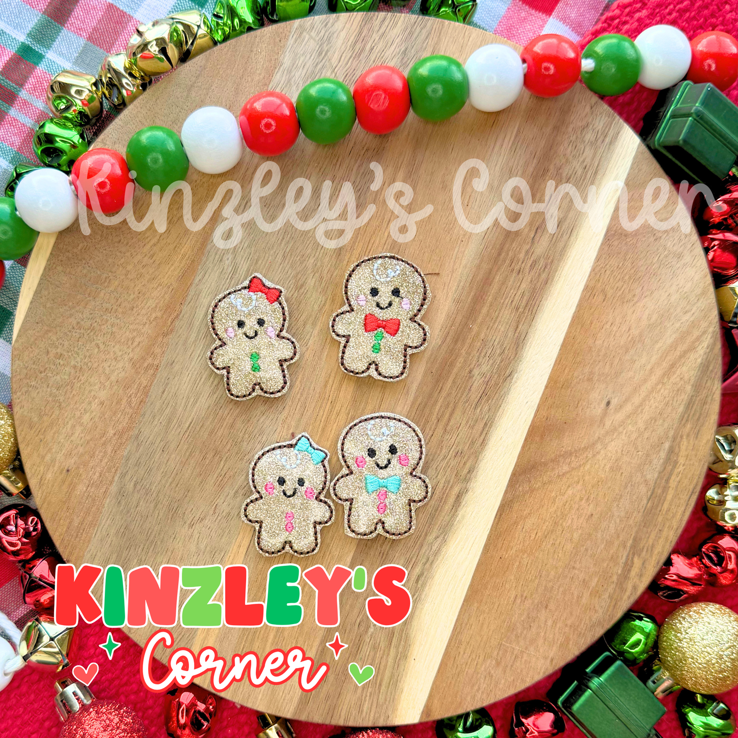 Tiny Gingerbread Feltie Pair