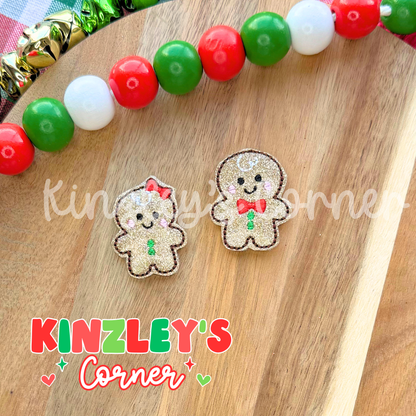 Tiny Gingerbread Feltie Pair