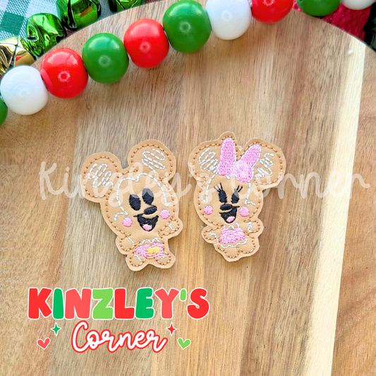 Magical Mouse Gingerbread Feltie Pair