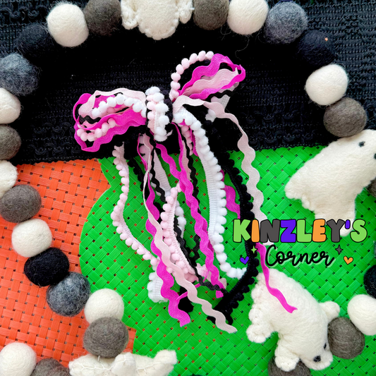 Pink & Black Whimzy Bow