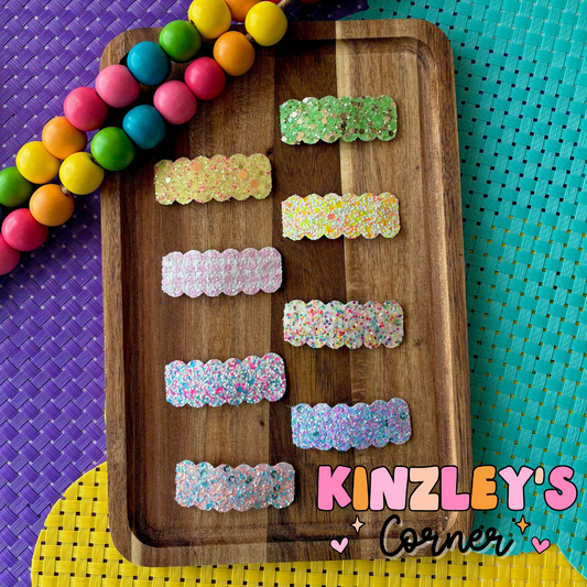 Multi Color Glitter Snap Clips