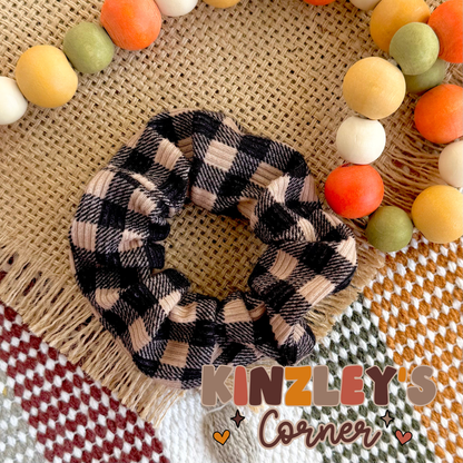 Thanksgiving Dinner Gingham Scrunchie