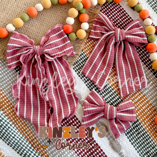 Mauve Stripe Rib Knit Collection