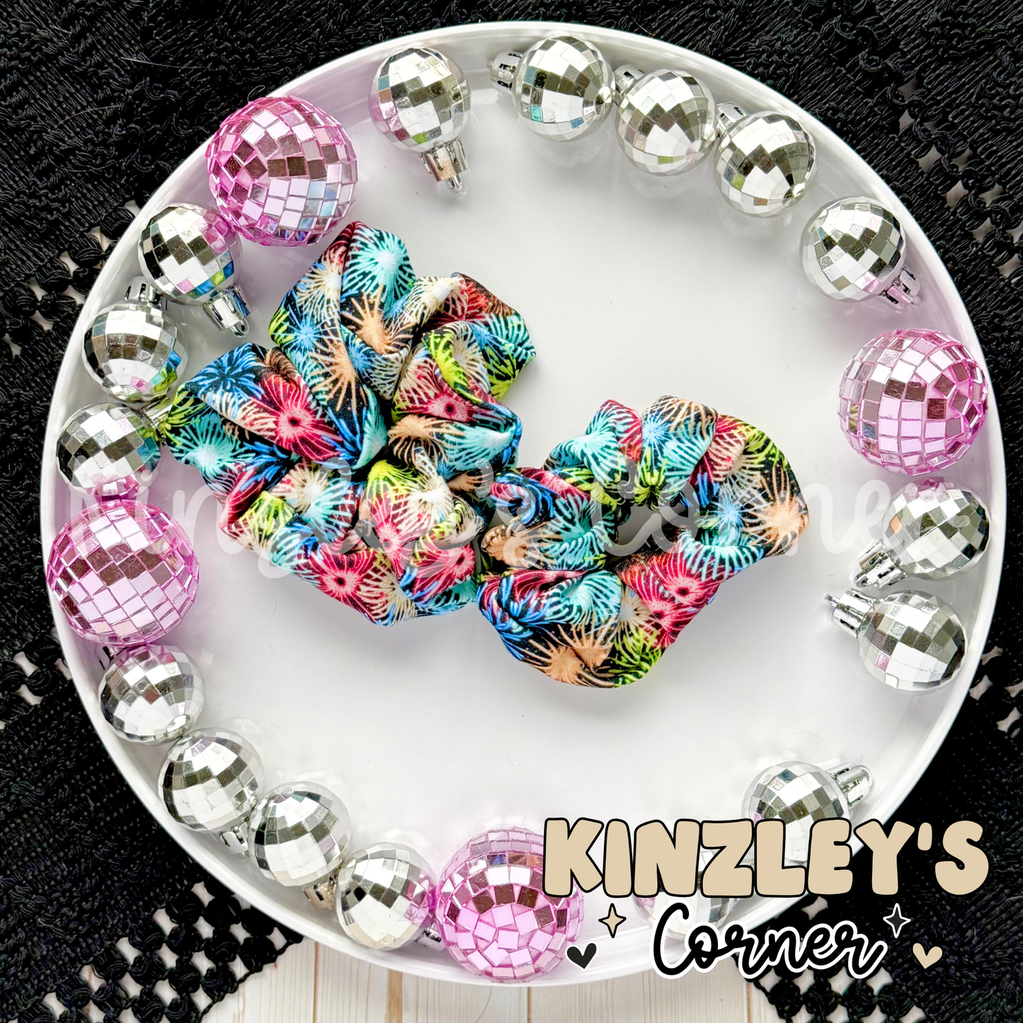 New Years Fireworks Scrunchie