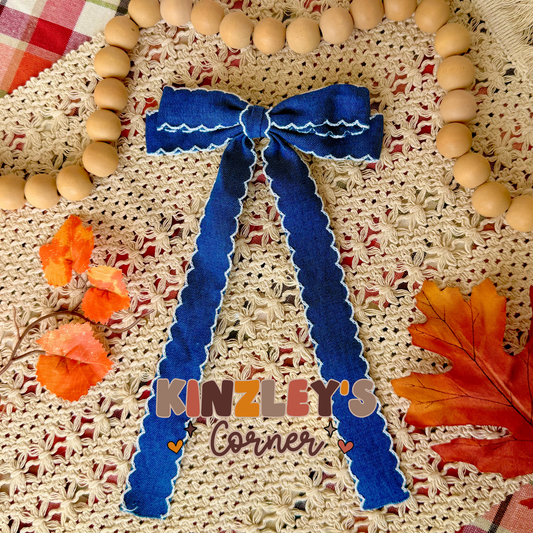 Denim Lexie Ribbon Bow