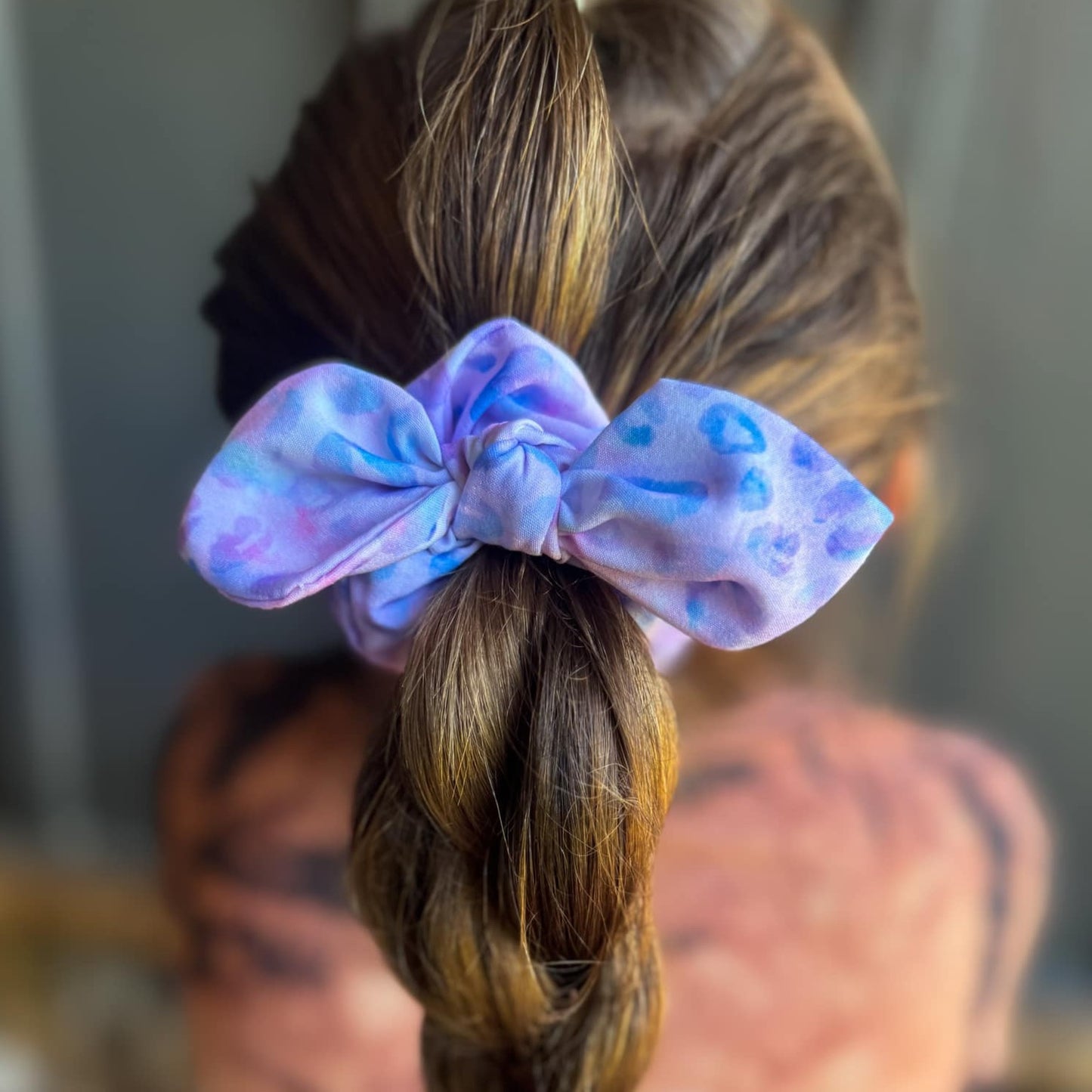 Lavender Leopard Scrunchie