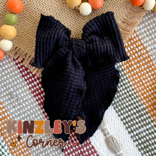 Black Waffle Knit Hallie