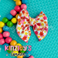 Flower Check Rib Swim Bows