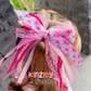 Pink Floral Lexie Ribbon Bow