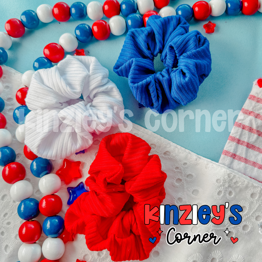 4th of July Solid Scrunchies