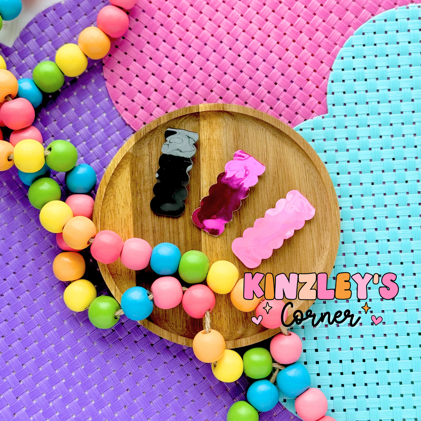 Iridescent Solid Snap Clips