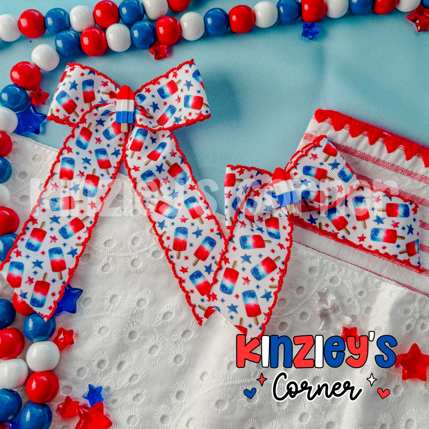 Bomb Pop Blast Emery Lace Bow