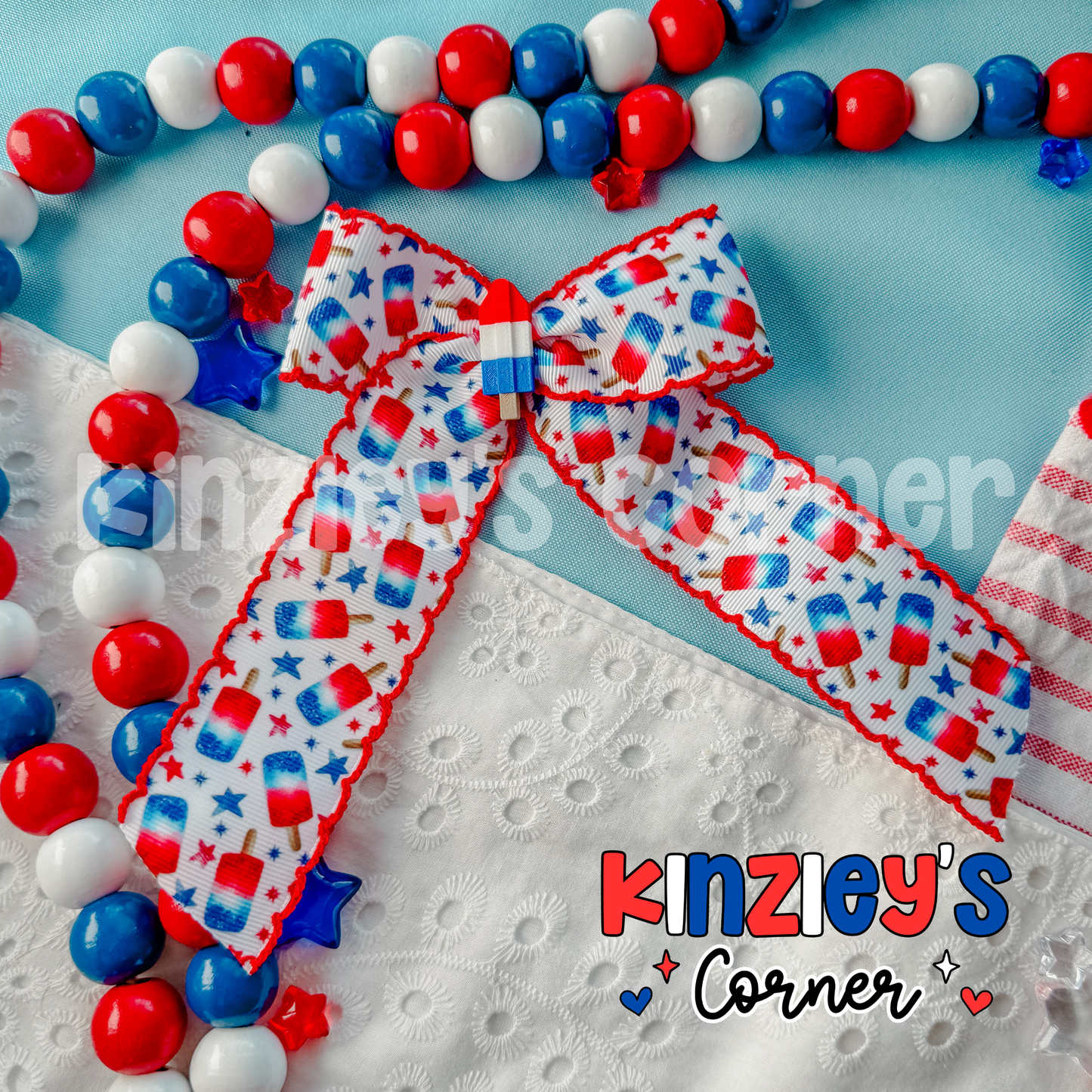 Bomb Pop Blast Emery Lace Bow