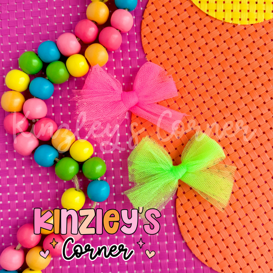 Mini Neon Tulle Bows