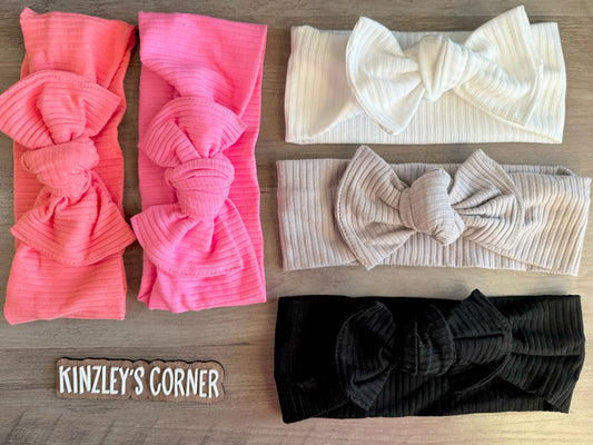 Ribbed Knotted Baby Headband Bundle