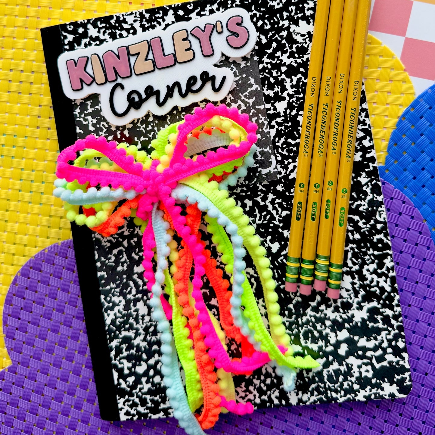 Neon Whimzy Ribbon Bow