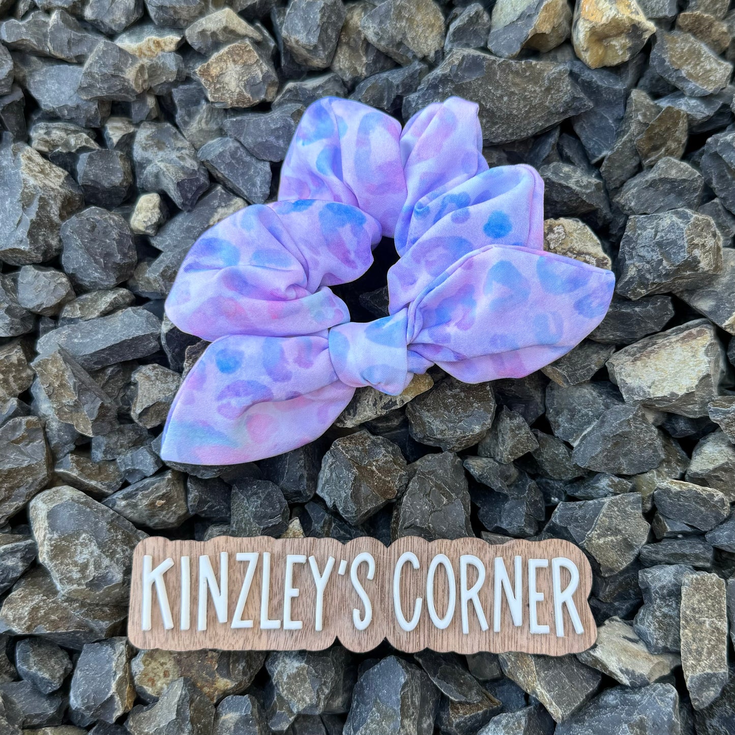 Lavender Leopard Scrunchie