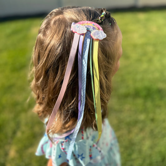 Pastel Rainbow Ribbon Clip