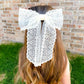 Scalloped Edge Flower Lace Long Tail Bow