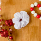 Thin Rib White Scrunchie