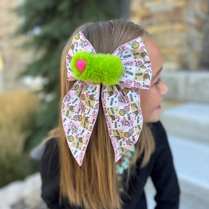 Pink Meanie Greenie Fur Clip