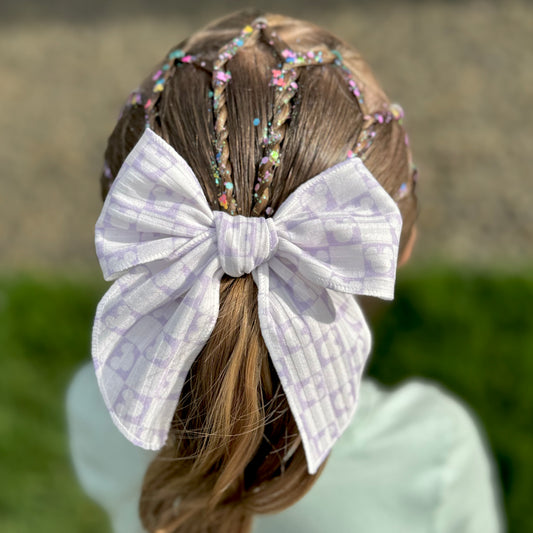 Lavender Checkered Mouse Head Hallie