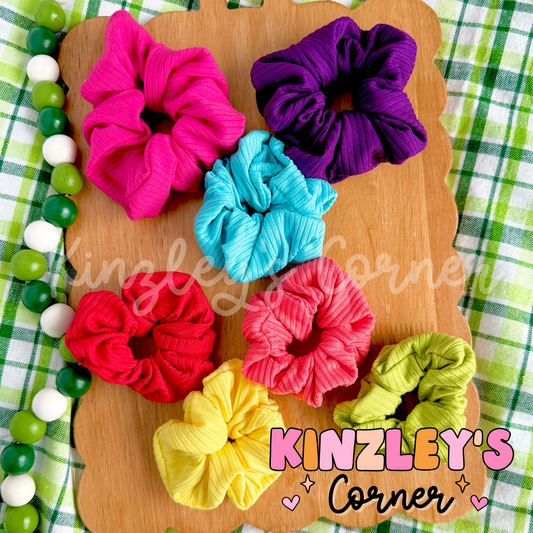 Rainbow Rib Knit Scrunchies