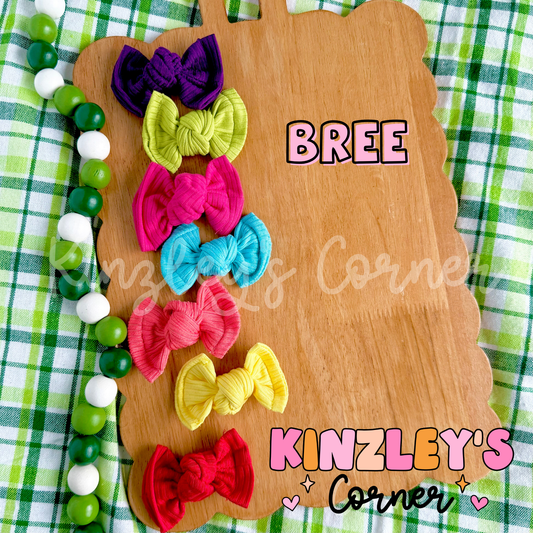 Rainbow Rib Knit Bree Bows