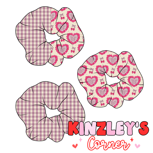 Berry Gingham Scrunchie Collection