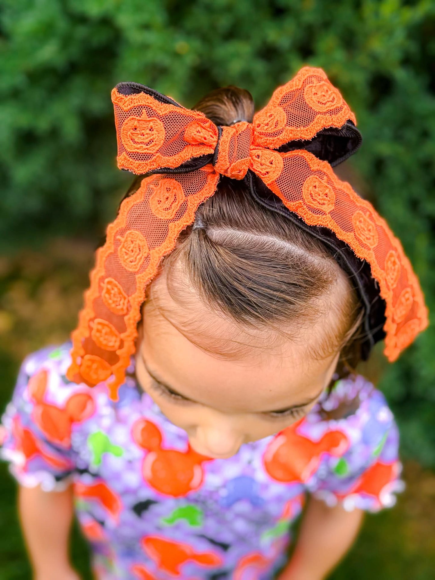 Velvet Pumpkin Ribbon Bow