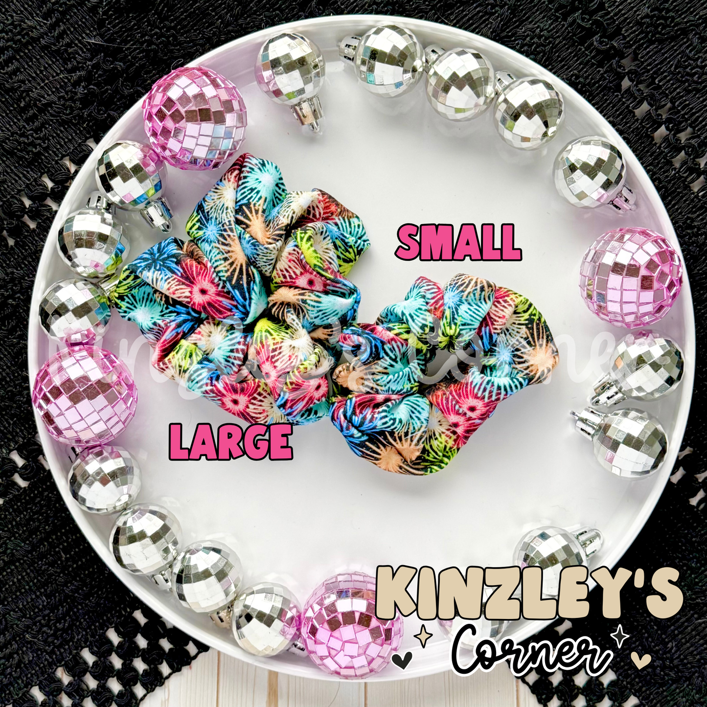 Meet Me at New Years Balloon Dog Scrunchie